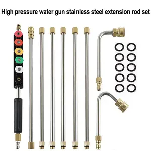 High Pressure Washer Extension Rod 1/4 Inch Connection Nozzles For Roof Gutter Cleaning Tools