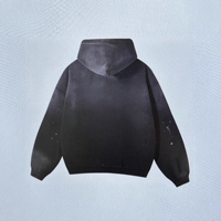 Sweat à capuche délavé imprimé style urbain, dégradé décontracté, design vintage, impression numérique 3D, coupe oversize, respirant, logo personnalisé
