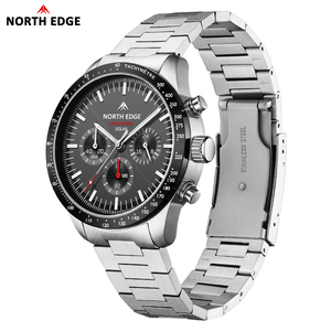 NORTH EDGE 2025 LONGWINGS Orologio da Uomo al Quarzo a Energia Solare con Cronometro Impermeabile 50M Interamente in Acciaio Inossidabile 316 Luminoso - Product Image 3