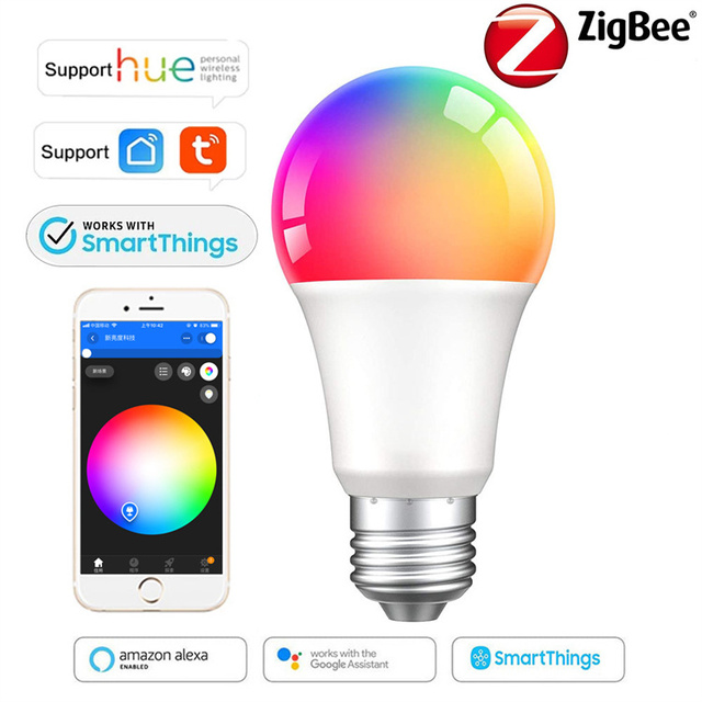 LEDEAST A60Z-12 Zigbee Smart RGB Light Bulb Dimmable Multi-Color LED with App & Voice Control for Home Lighting