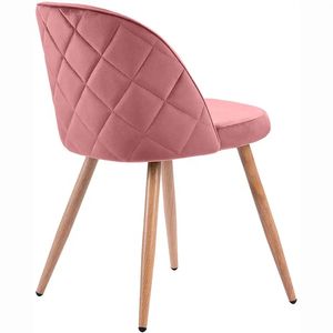Chaise de salle à manger en tissu velours, style nordique moderne de luxe, avec pieds en bois, pour cuisine et restaurant - Product Image 4