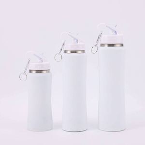 Bouteille d'eau isotherme rétro portable personnalisée pour le sport et le cyclisme, avec couvercle à paille, design mince et ergonomique - Product Image 3
