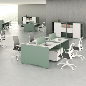 Modern <b>Desk</b> Partition L Shape Office Table <b>Desk</b> Workstation Table Luxury Office <b>Desk</b> Home Office Furniture 4 Person - Product Image 1