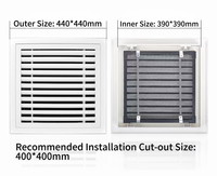 Grille d'aération de retour à charnières en ABS épaissi 300x300mm, grille de plafond à lamelles carrées pour CVC, bureau, hôtel, maison