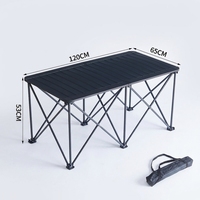 Table de camping pliante extérieure robuste en alliage de carbone avec cadre en X, grande taille, avec sac de transport
