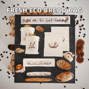 Sac fourre-tout réutilisable en toile écologique pour le pain fait maison, avec fermeture à bandoulière et longues poignées, marque XA - Product Image 2