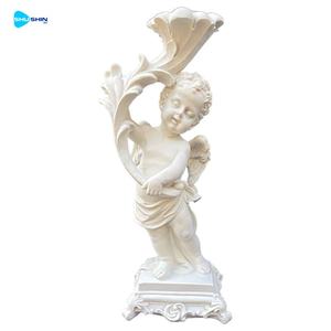 <span class=keywords><strong>Statue</strong></span> d'ange chérubin en marbre de pierre naturelle blanche Sculptée à la main Design européen Sculpture de jardin d'extérieur durable - Product Image 5