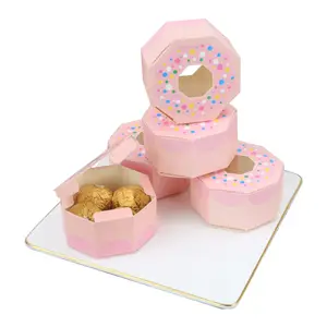 Scatola stampata personalizzata oem biscotti di lusso riciclabili design decorativo esagono scatole dolci da forno per feste