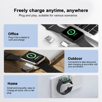 Chargeur sans fil magnétique portable pour montre série Ultra 9 8 7 6 SE, charge rapide 2,5 W, dongle USB Type-C, chargeur de montre sans fil