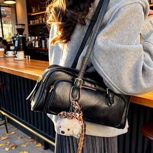 Bolsos de Mano Retro de Alta Gama para Mujer, Bolso de Hombro Único, Bolso de Mano para Oficina, Bolsos Tote con Asa Superior - Product Image 1