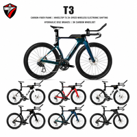 Vélo de route TWITTER en fibre de carbone léger à 24 vitesses avec freins à disque et pédales ordinaires pour les courses de contre-la-montre et de triathlon sur gravier