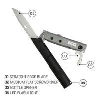 Stylo multifonction EDC - Lampe torche Baton Q2 LED avec couteau EDC et clip de poche pour trousse d'urgence (ID1011-CP)