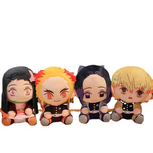 Peluche Anime <span class=keywords><strong>Demon</strong></span> Slayer Tanjiro e Nezuko Seduti, Giocattolo Imbottito in Cotone PP, Figura Cosplay - Product Image 5