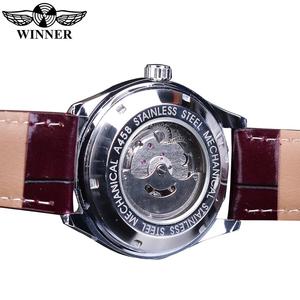 WINNER Montre Classique de Luxe Business Automatique Homme, Maître du Temps, Bracelet en Cuir, Cadran Blanc avec Date, Montre Homme - Product Image 5