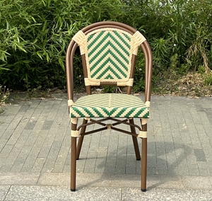 <span class=keywords><strong>Chaise</strong></span> de <span class=keywords><strong>terrasse</strong></span> de restaurant en aluminium pour l'extérieur, <span class=keywords><strong>chaise</strong></span> de <span class=keywords><strong>bar</strong></span> française, chaises et tables de jardin imperméables, meubles d'extérieur en rotin rétro - Product Image 4
