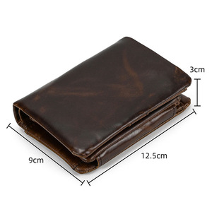 <span class=keywords><strong>Portafoglio</strong></span> in Vera Pelle con Tasca Portamonete <span class=keywords><strong>e</strong></span> Scomparti Multipli per <span class=keywords><strong>Carte</strong></span>, in Pelle Bovina di Prima Qualità, <span class=keywords><strong>Portafoglio</strong></span> Compatto a Tre Ante per Uomo - Product Image 4