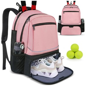 Sports Racket <b>Backpack</b> Large Capacity <b>Waterproof</b> Shoe Storage Outdoor Sports Pink Unisex Casual <b>Backpack</b> With Detachable Straps - Product Image 1