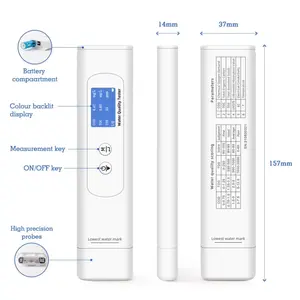 Pengukur kualitas air <span class=keywords><strong>Digital</strong></span> TDS portabel, penguji kualitas air minum akuarium kolam renang 6-1 ruang EC ODM OBM - Product Image 5