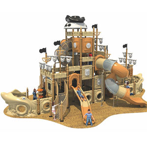 Новые многофункциональные комбинированные горки из стали и пластика серии «Пиратский корабль» на заказ от производителя для больших общественных школ - Product Image 2