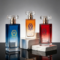Flacon pulvérisateur en verre rose carré vide pour emballage de parfum féminin, capacité de 50 ml, logo personnalisable
