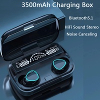 Écouteurs sans fil intra-auriculaires M10 TWS à succès avec affichage numérique LED, fonction Power Bank, faible latence, étanches, pour le gaming