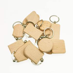 Ys65 <b>Custom</b> Wood Beech Timber Keychain Wooden <b>Key</b> Chains Sublimation Blanks for Laser Engraving Logo - Product Image 1