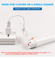 Lampe à tube LED sans fil à télécommande rechargeable par USB portable