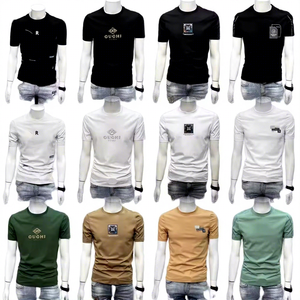 T-shirt da <span class=keywords><strong>uomo</strong></span> girocollo a maniche corte, stile lusso leggero, di marca, vestibilità ampia, colorata, versione coreana di tendenza - Product Image 1