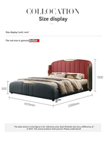 Ensemble de Chambre Moderne de Luxe Lit Double en Cuir Cadre de Lit en Bois Taille King Queen
