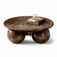 Table basse en marbre Emperador foncé au design contemporain, mobilier de salon d'hôtel, décoration intérieure, nouvelle arrivée, vente chaude