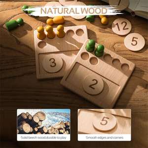 لوحة عد مونتيسوري لعبة رياضيات تعليمية ، ألعاب خشبية للأطفال CE CPC - Product Image 3