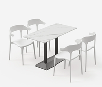Ensemble de table et chaises de salle à manger de style minimaliste moderne, chaise en plastique empilable durable pour cantine scolaire, café