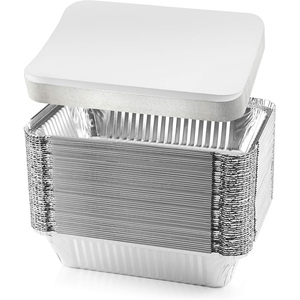 1000 Packs 2.25LB PP Plastic Oblong Food Grade Disposable <b>Foil</b> <b>Container</b> with Plastic Lid Wholesale - Product Image 1
