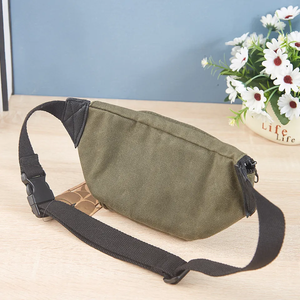 Custom High Quality Waxed Coated Canvas Vintage Waist <b>Bag</b> for Women Manufacturer Unisex Fashion Running Waist <b>Jogging</b> <b>Bags</b> - Product Image 3