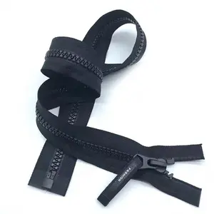 Custom Fashion #8 Black Resin Single Open End Zippers