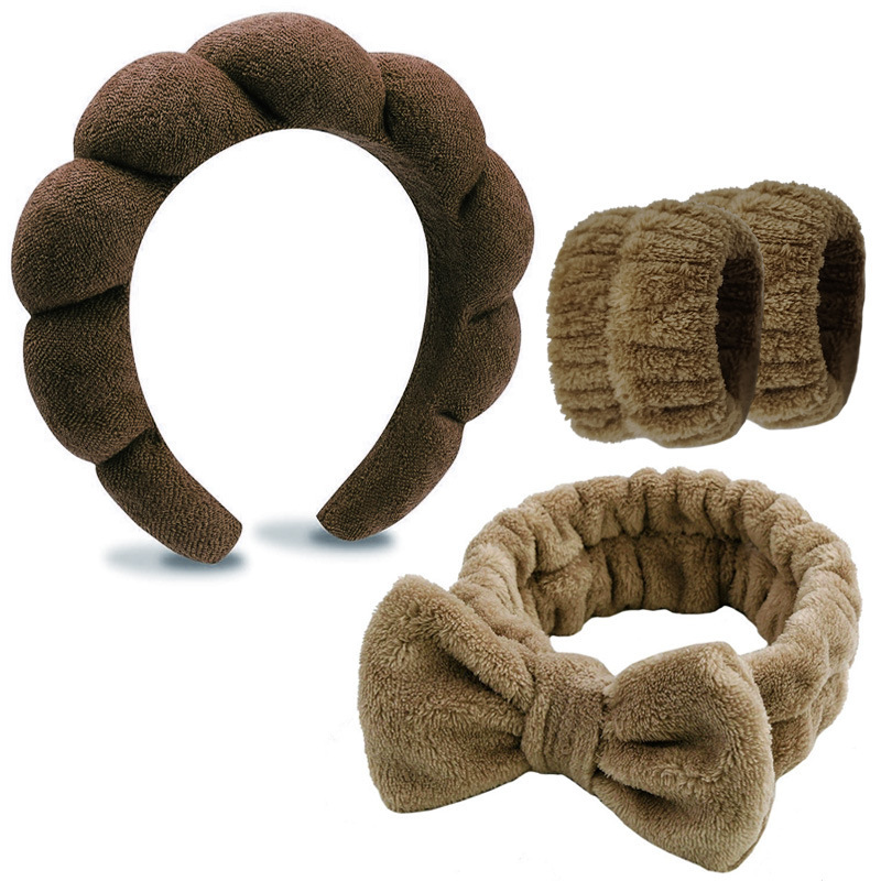 Bracelet de poignet à interface à couture profonde, ensemble de 4 pièces, café profond