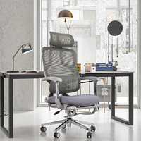Chaise de bureau ergonomique moderne et unique, entièrement en maille, avec dossier haut, pivotante, réglable, avec support lombaire, pour dirigeant