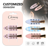 Pinces à cheveux crocodiles sans pli ni trace en strass pour cheveux fins et épais, barrettes pour coiffure, franges et maquillage, accessoires capillaires