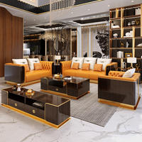 Meistverkaufte Fabrikdirekte Moderne Luxus-Design Mikrofaser-Leder Sofas Gepolsterte Couches für Hotel Villa Apartment Wohnzimmer