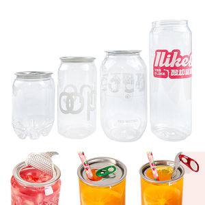 Lattina in PET Personalizzata con Coperchio per Bevande in Lattina Barattolo Sigillato Trasparente per Birra, Soda e Bevande da 250ml, 330ml, 375ml, 500ml - Product Image 3