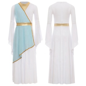 Disfraz de Diosa Griega para Niñas, Vestido Blanco con Cinturón Dorado y Mangas con Drapeado, Vestido para Fiesta Romana o Actuación Infantil, Personalizado - Product Image 5