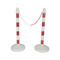 Système de barrières à chaînes en plastique HDPE de marque Barrier avec éléments réfléchissants de qualité ingénierie pour la sécurité routière