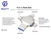 Clé USB OTG personnalisée 4-en-1 Interface Type-C Capacité 32 Go 256 Go 3.0 Clé USB pour iPhone Android Windows