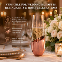 Verres à champagne sans pied bicolores inclinés avec logo personnalisé, couleur et matériau au choix, 10 oz pour restaurant