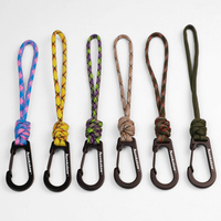 Lanière porte-clés portable tressée à la main à sept brins, anti-perte, avec crochet de fixation rapide multifonctionnel pour camping et randonnée