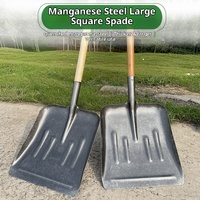 Pelle plate pour l'agriculture en acier au manganèse, outil de déneigement pour les fermes et le fumier, pioche carrée de style russe