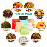 Sachet d'emballage Lebei anti-humidité à fond plat avec fermeture éclair, pochette à café noire avec valve 100G 150G 250G 500G 1KG