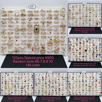 251128 XUPING Bijoux de mode, boîte à bagues, 120 pièces aléatoires de pierres artificielles, bagues plaquées or en gros