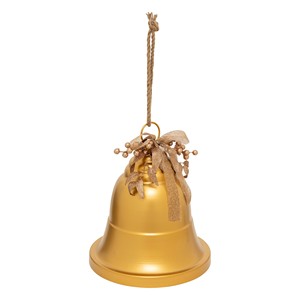 Cloche à vache en métal doré avec nœud et baies 39x32,5 H. 66 cm - Product Image 1