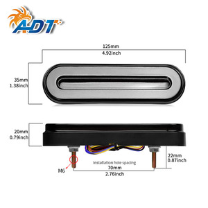 Feux de signalisation à LED pour camion et remorque, 58 LED, 4,92 pouces, 10-30 V, double couleur, clignotants à défilement, feux de freinage rouges - Product Image 2